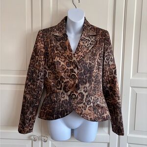 Ross Mayer Chic Leopard Print Blazer Size 8
